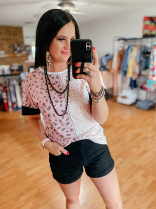 Emry Pink Animal Print Top-Short Sleeves-RC-Motis & Co Boutique, Women's Fashion Boutique in Carthage, Missouri