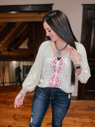 Lily Bohemian Blouse-Short Sleeves-Kori-Motis & Co Boutique, Women's Fashion Boutique in Carthage, Missouri