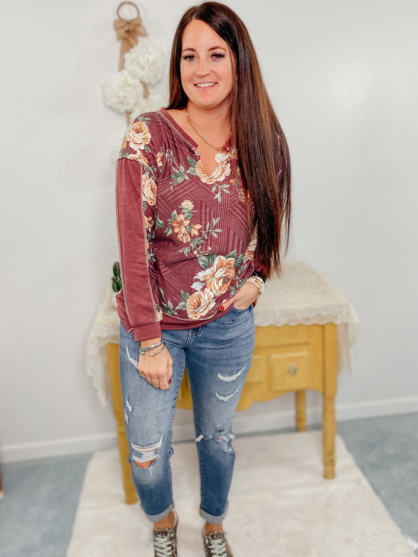 Sharla Floral Pullover Top