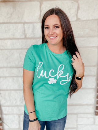 Lucky Graphic Tee-Graphic Tees-Dear Lover-Motis & Co Boutique, Women's Fashion Boutique in Carthage, Missouri