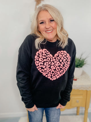 Leela Rebel Heart Sweatshirt-Graphic Sweaters-FOX & OWL-Motis & Co Boutique, Women's Fashion Boutique in Carthage, Missouri