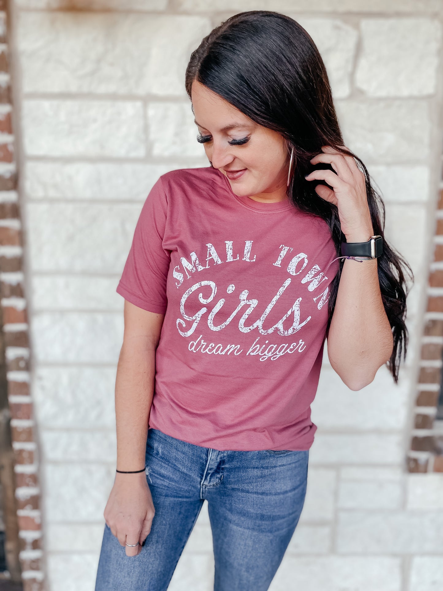 Small Town Girl Pink Graphic Tee