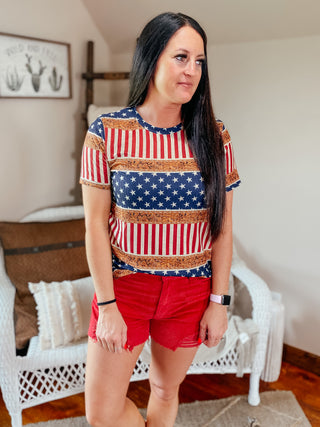 Addiley American Spirit Top-Short Sleeves-labor-Motis & Co Boutique, Women's Fashion Boutique in Carthage, Missouri