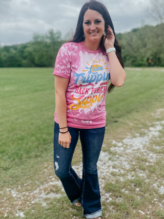 Lake Trippin' Bleached Graphic Tee-Graphic Tees-One24 Rags-Motis & Co Boutique, Women's Fashion Boutique in Carthage, Missouri