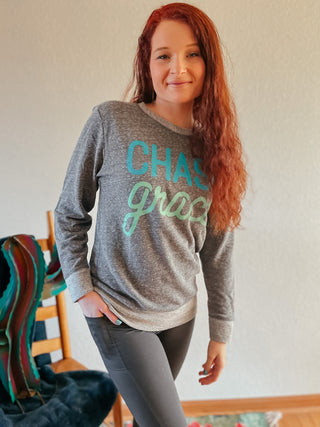 Chase Grace Pullover Sweatshirt-Pullovers-Prickly Pear Tx-Motis & Co Boutique, Women's Fashion Boutique in Carthage, Missouri