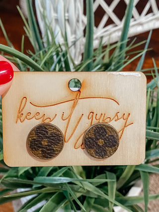 Lou Flower Upcycled Stud Earrings-Earrings-Keep it Gypsy-Motis & Co Boutique, Women's Fashion Boutique in Carthage, Missouri