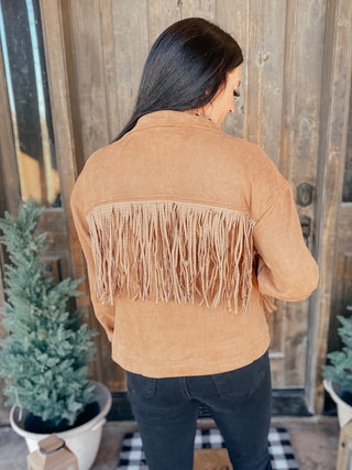 Fringe and Studs Faux Suede Jacket-Coats & Jackets-RC-Motis & Co Boutique, Women's Fashion Boutique in Carthage, Missouri